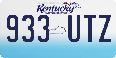 KY license plate 933UTZ