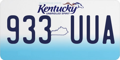 KY license plate 933UUA