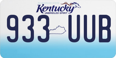 KY license plate 933UUB