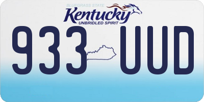 KY license plate 933UUD