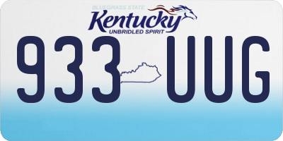 KY license plate 933UUG