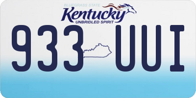 KY license plate 933UUI