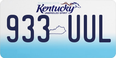 KY license plate 933UUL