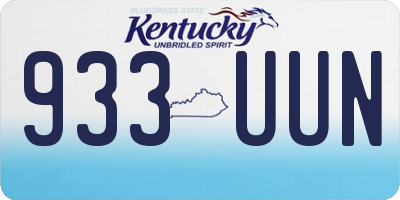 KY license plate 933UUN