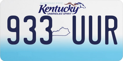 KY license plate 933UUR