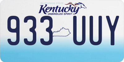 KY license plate 933UUY