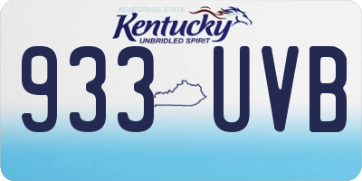KY license plate 933UVB