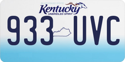 KY license plate 933UVC