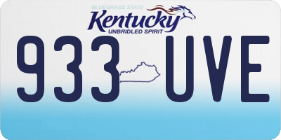 KY license plate 933UVE