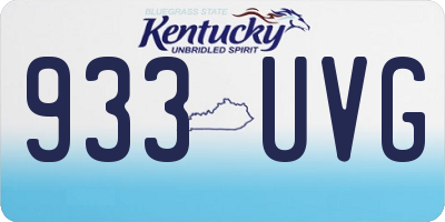 KY license plate 933UVG