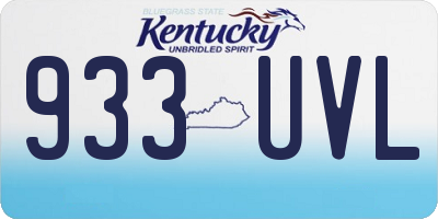 KY license plate 933UVL