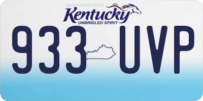 KY license plate 933UVP