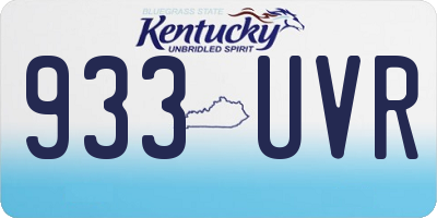 KY license plate 933UVR