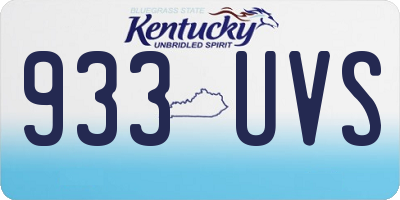 KY license plate 933UVS