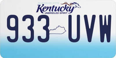 KY license plate 933UVW