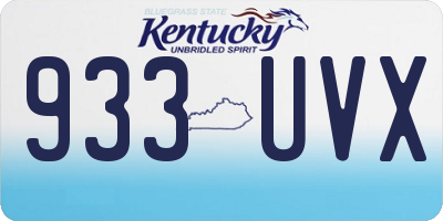 KY license plate 933UVX