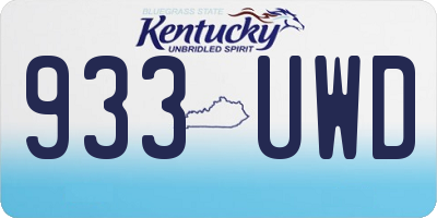 KY license plate 933UWD