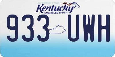 KY license plate 933UWH