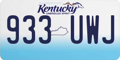 KY license plate 933UWJ