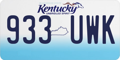 KY license plate 933UWK