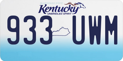 KY license plate 933UWM