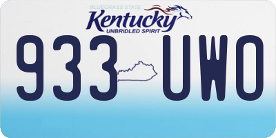 KY license plate 933UWO