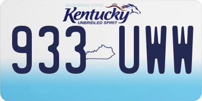 KY license plate 933UWW