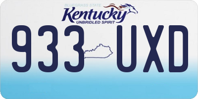 KY license plate 933UXD