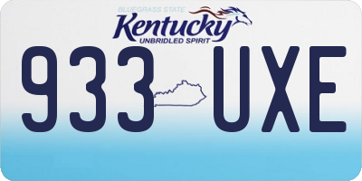 KY license plate 933UXE