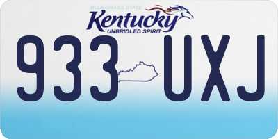 KY license plate 933UXJ