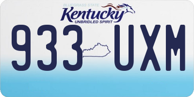 KY license plate 933UXM