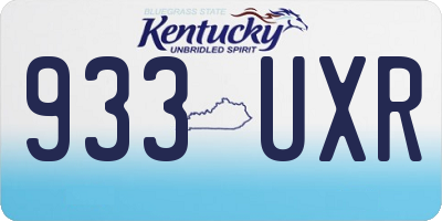 KY license plate 933UXR