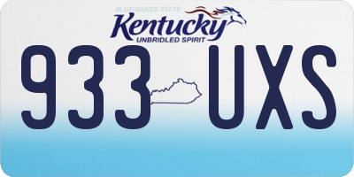 KY license plate 933UXS