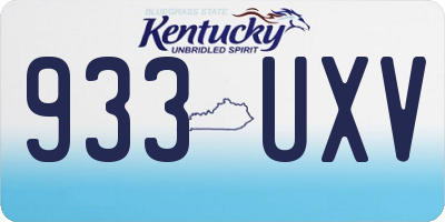 KY license plate 933UXV