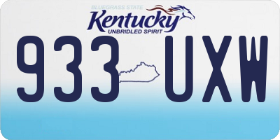 KY license plate 933UXW