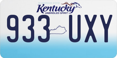 KY license plate 933UXY