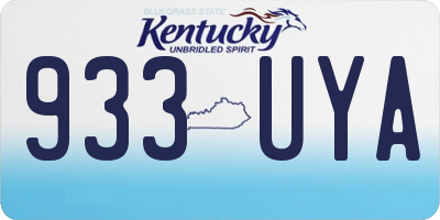 KY license plate 933UYA