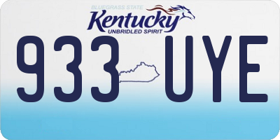 KY license plate 933UYE