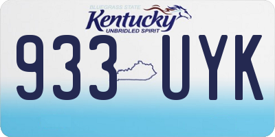 KY license plate 933UYK