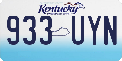 KY license plate 933UYN