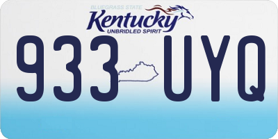 KY license plate 933UYQ
