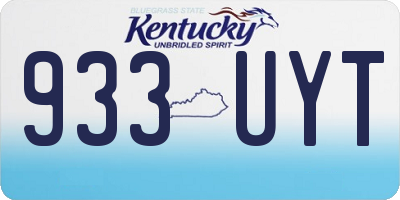 KY license plate 933UYT