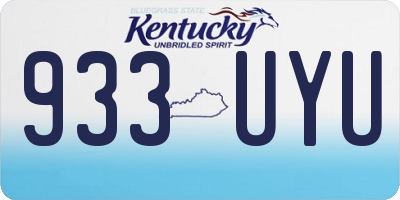 KY license plate 933UYU