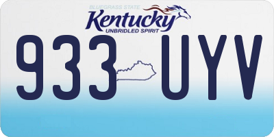 KY license plate 933UYV