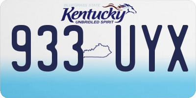 KY license plate 933UYX