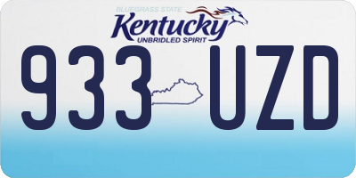 KY license plate 933UZD