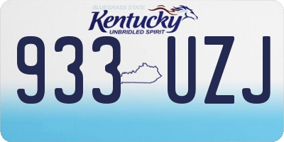 KY license plate 933UZJ
