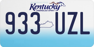 KY license plate 933UZL