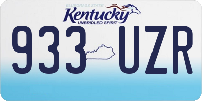 KY license plate 933UZR