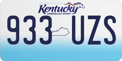 KY license plate 933UZS